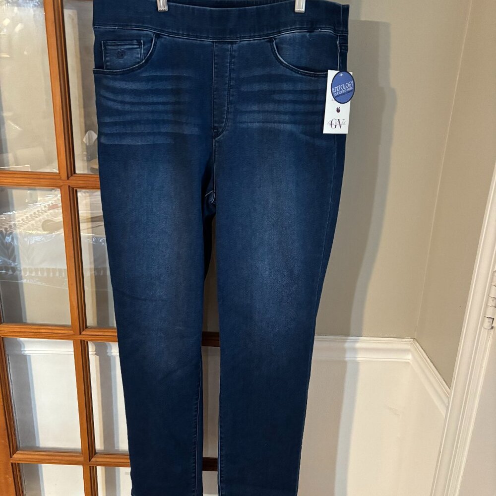 Gloria Vanderbilt DK Blue Women's Amanda Pull on Original Slimming Jeans SZ: XL